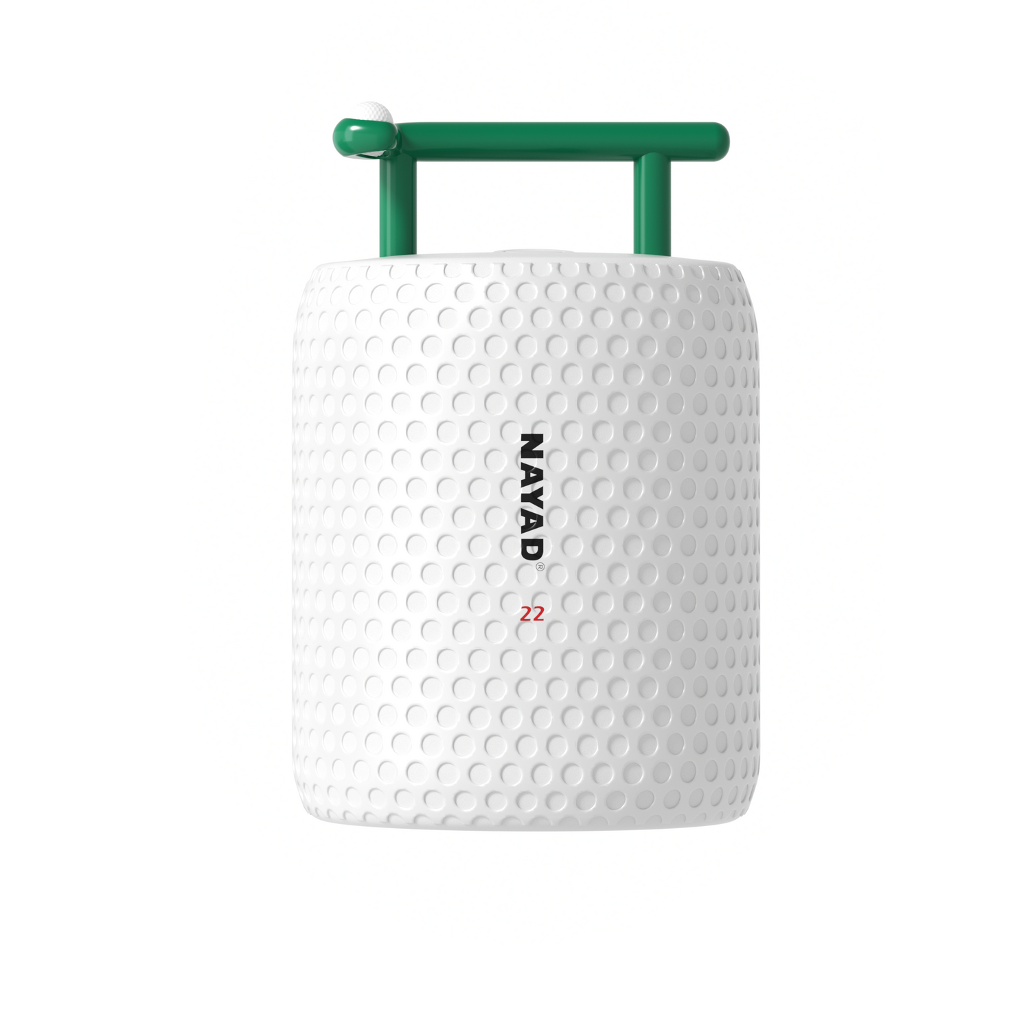 White textured golf texture with green handle on a white background