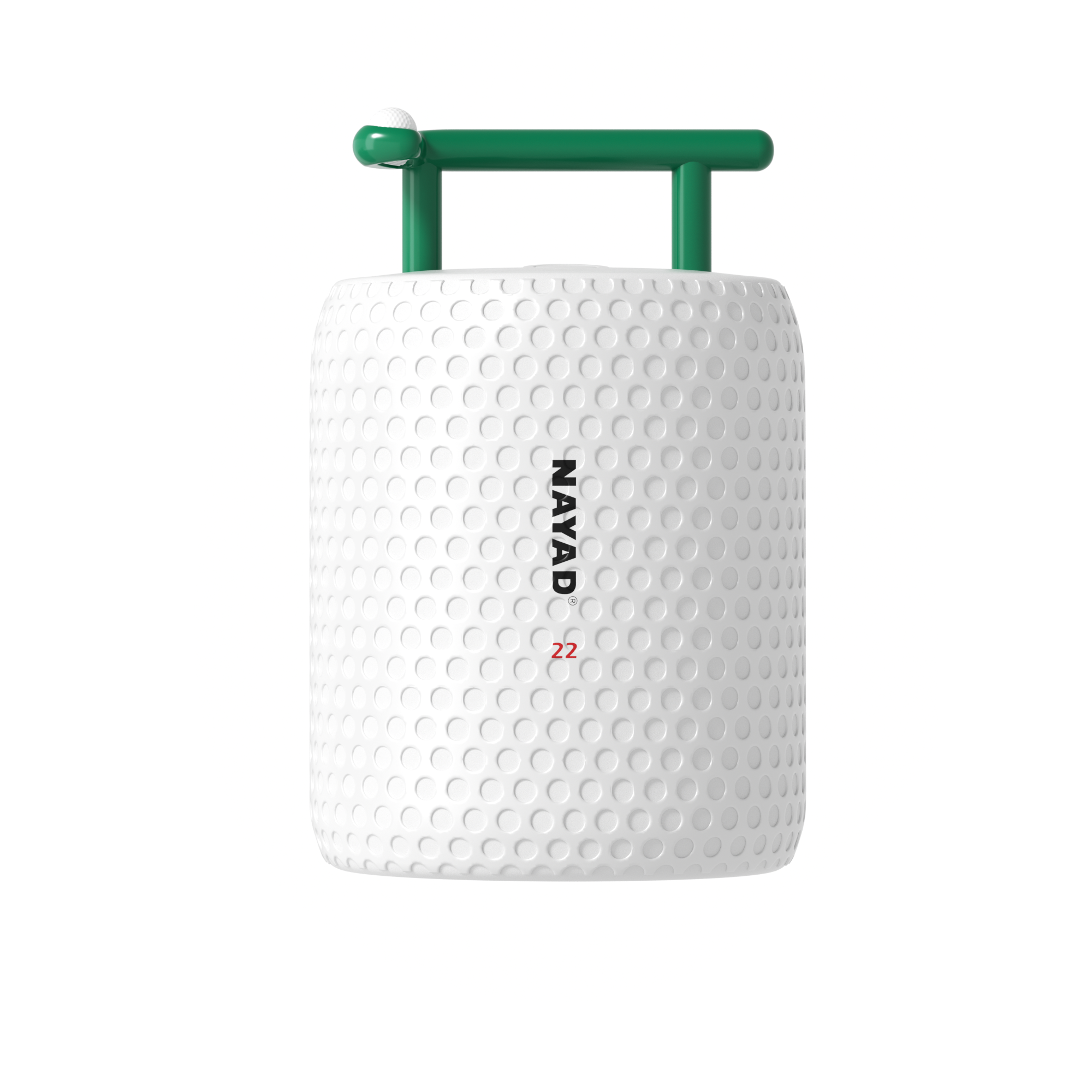 White textured golf texture with green handle on a white background