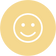 Smiley face icon on a yellow circle