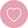 White heart symbol on a pink circle