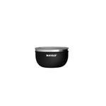 Small Salad Bowl Black with silver rim and 'NAYAD' branding on a white background