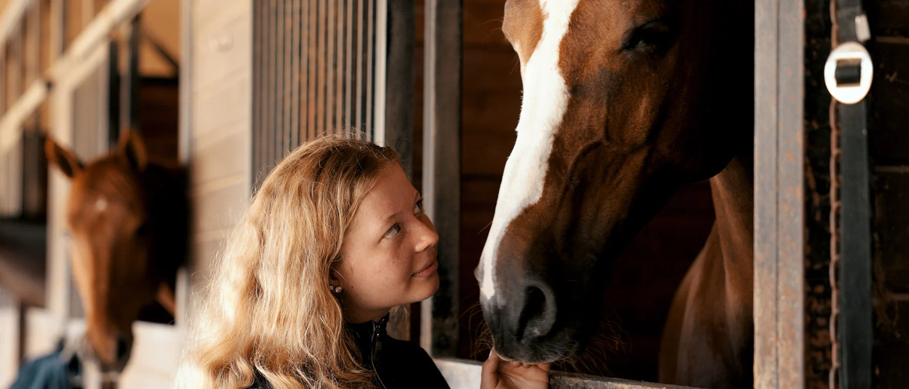 Girl named Leslie looking at a horse
