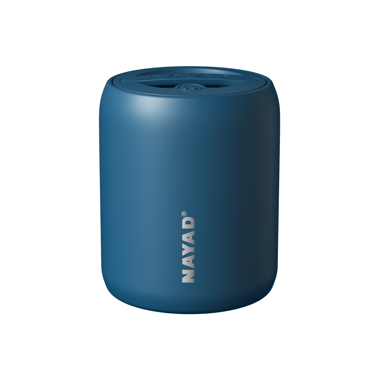 Blue-colored food container with 'Nayad' branding on a white background
