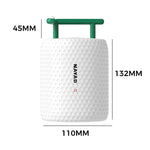 White golf style with green handle and Nayad branding, shown with measurements on a white background.