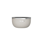 Medium Salad Bowl Grey/Biege with silver rim and 'NAYAD' branding on a white background