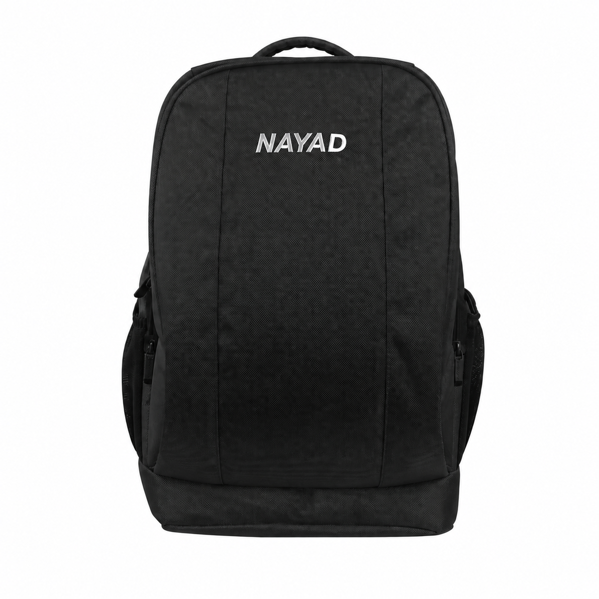 A black backpack with the brand name 'NAYAD' printed in white capital letters on the front, shown against a plain white background.