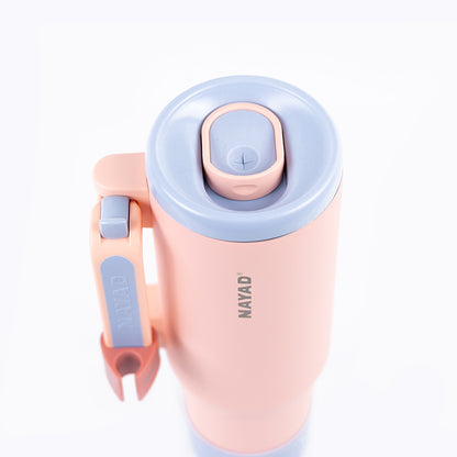 Pink and light blue with &