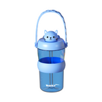 A translucent blue water bottle with a light blue cat-shaped lid and a matching carrying handle, shown on a plain white background. The brand name 'MAYAD' is printed near the bottom.